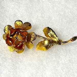 Vintage rose flower brooch.  Like new.  Very dainty.